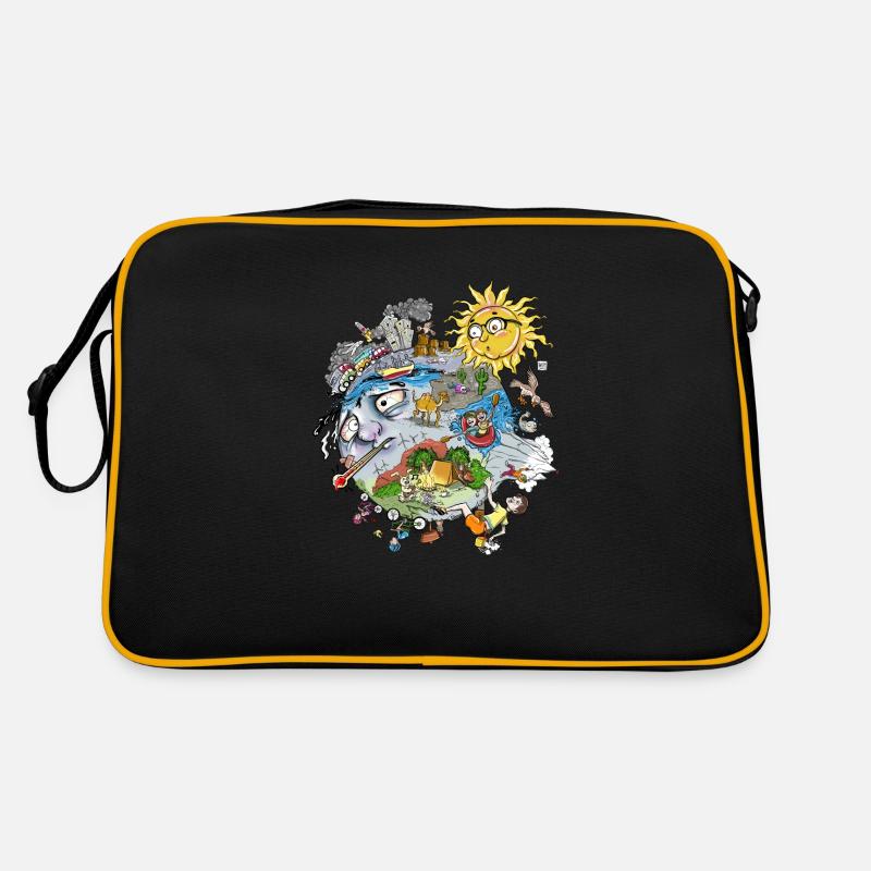 Think Global - Climb Local - No Text - Retro Bag - black/gold