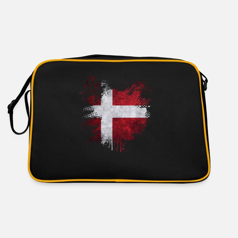 Graffitti Dänemark - Retro Tasche - Schwarz/Gold