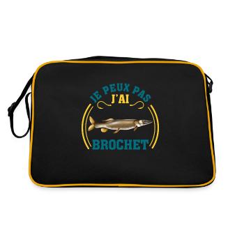 je peux pas j'ai brochet drôles cadeau peche - Sac Retro - noir/or - Dos