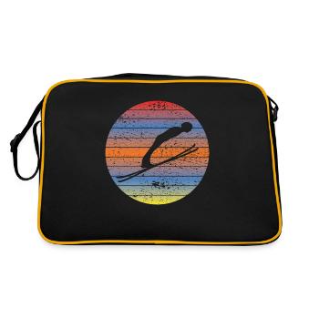 Ski jumper Ski jumping Winter sports Ski flying Ski - Retro Bag - black/gold - Back