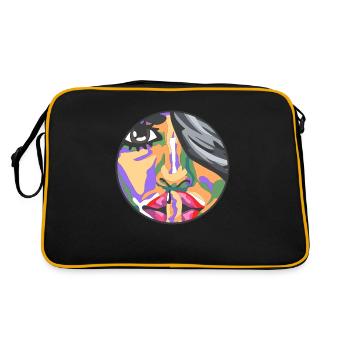 Silent Face - Shut up - Retro Bag - black/gold - Back