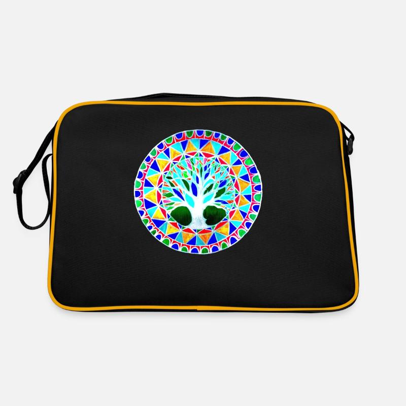 graphic tree pattern - Retro Bag - black/gold