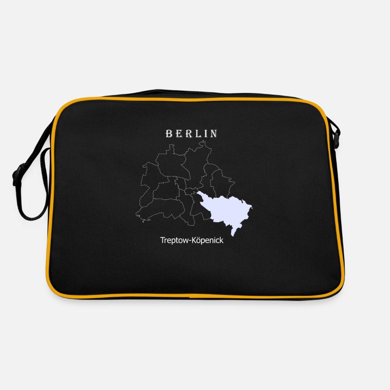 City Map Berlin Treptow Köpenick Map - Retro Bag - black/gold