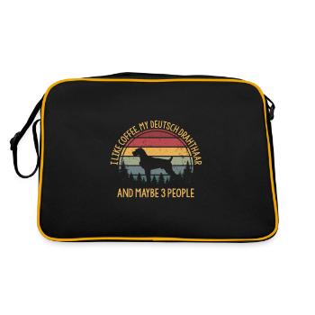 I like coffee my German Drahthaar and 3 people - Retro Bag - black/gold - Back
