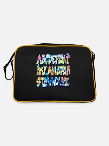 Graffiti alphabet - Retro Bag - black/gold - Back