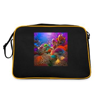 Colorful underwater coral reef - Retro Bag - black/gold - Back
