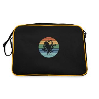 Octopus Retro - Retro Tasche - Schwarz/Gold - Hinten