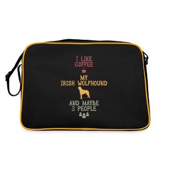 J’aime le café mon irish wolfhound et 3 personnes - Sac Retro - noir/or - Dos