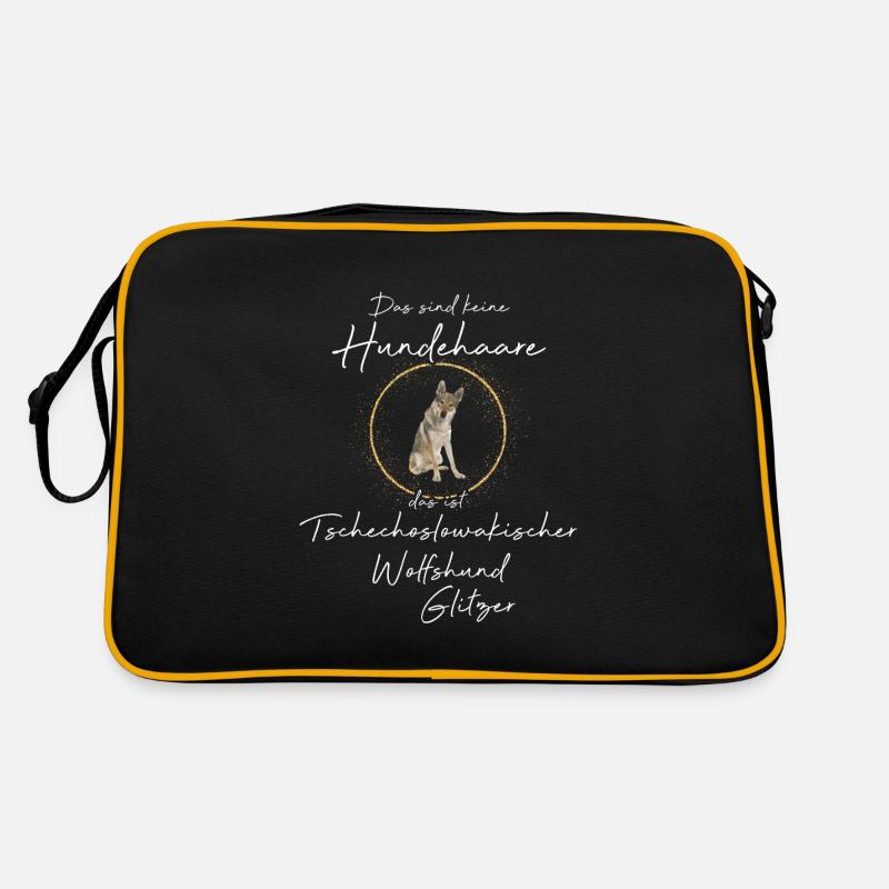 Tschechoslowakischer Wolfshund Glitzer Retro Tasche