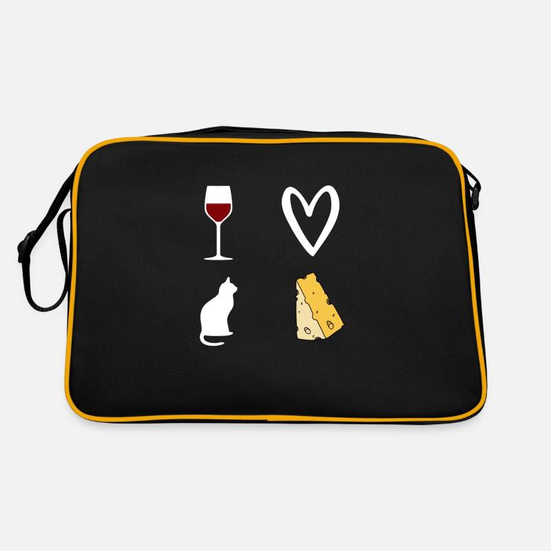 Femme Vin et Chat et Fromage Sac Retro