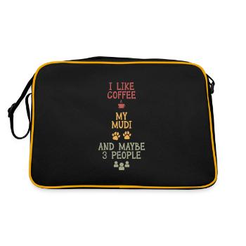 J’aime le café mon mudi et peut-être 3 personnes - Sac Retro - noir/or - Dos