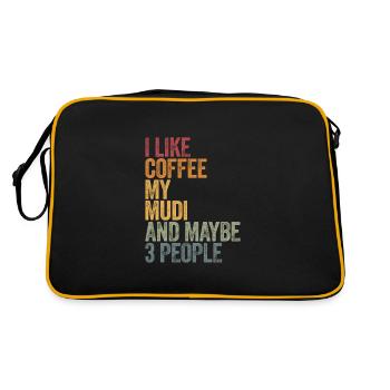 J’aime le café mon mudi et peut-être 3 personnes - Sac Retro - noir/or - Dos