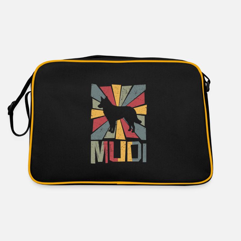 Mudi Vintage Retro - Retro Tasche - Schwarz/Gold