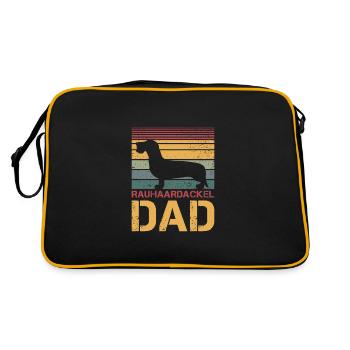 Rough-haired dachshund Dad - Retro Bag - black/gold - Back