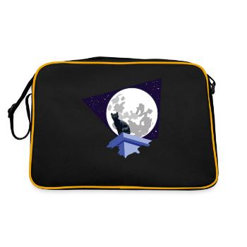 Black cat under the moon - Retro Bag - black/gold - Back