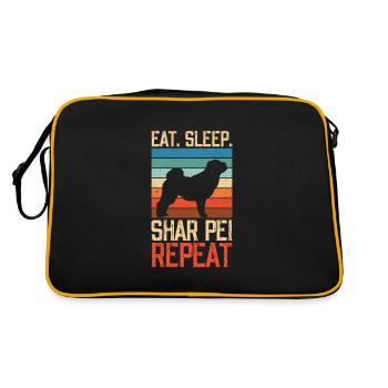 Manger dormir Shar Pei Répéter - Sac Retro - noir/or - Dos
