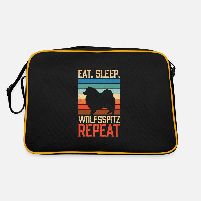 Eat sleep Wolfsspitz Repeat Retro Tasche