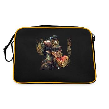 robot guitare steampunk - Sac Retro - noir/or - Dos