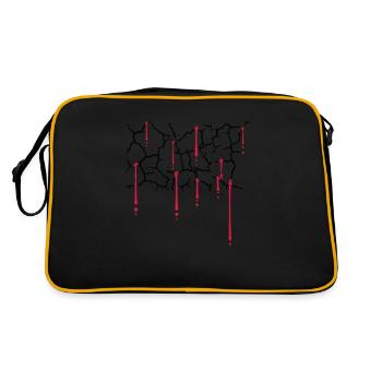 Blood Drops Cracks Pattern - Retro Bag - black/gold - Back
