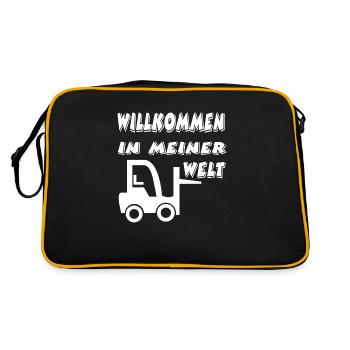 Gabelstapler - Retro Tasche - Schwarz/Gold - Hinten