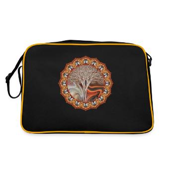 Mandala Tree Gift Idea - Retro Bag - black/gold - Back