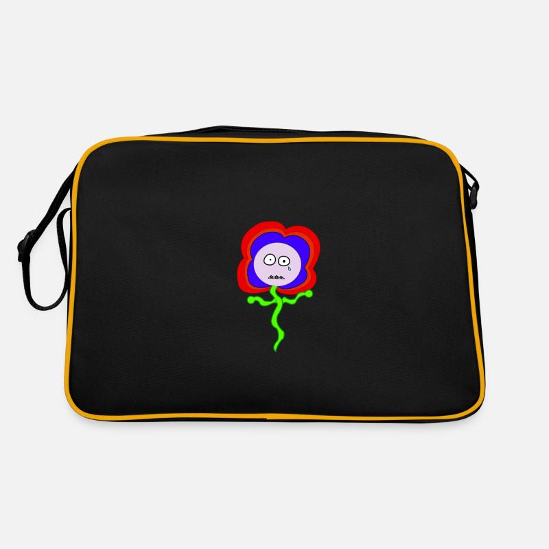 traurige Blume - Retro Tasche - Schwarz/Gold