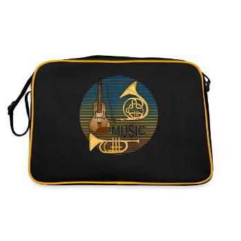Musikinstrumente - Retro Tasche - Schwarz/Gold - Hinten