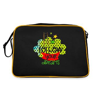 vos rêves pensées positives heureuses - Sac Retro - noir/or - Dos