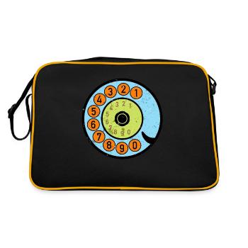 Colorful Dial Vintage Retro Phone Nostalgia - Retro Bag - black/gold - Back