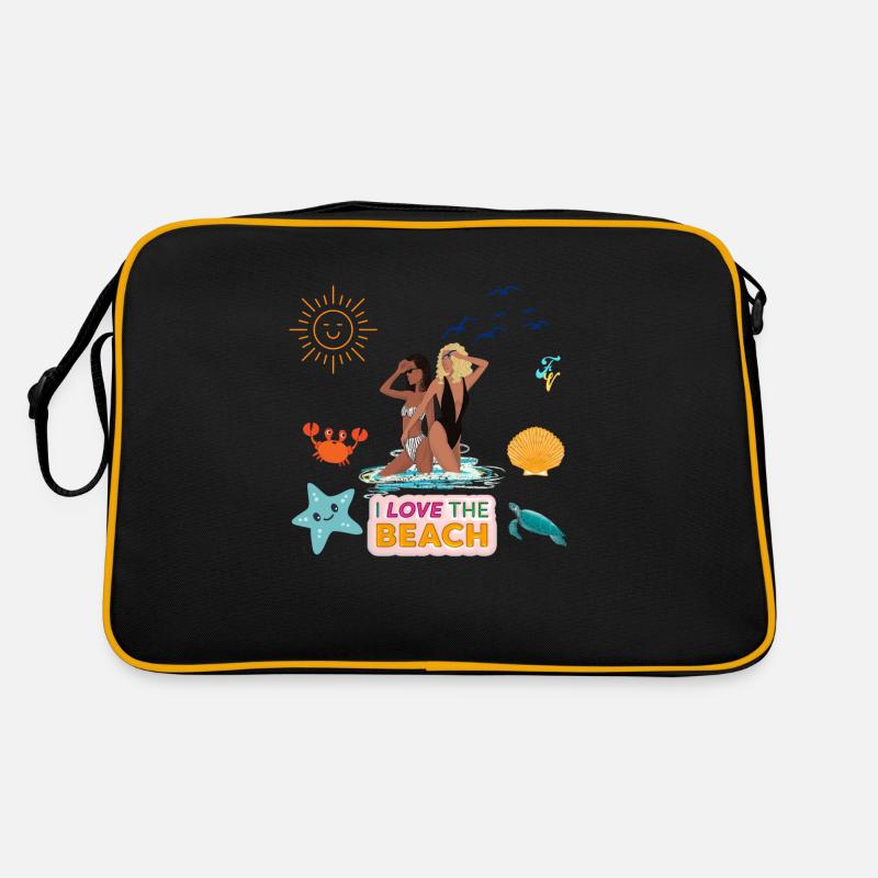 J’adore la plage - Sac Retro - noir/or