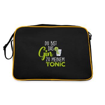 Du bist das Gin zu meinem Tonic - Retro Tasche - Schwarz/Gold - Hinten