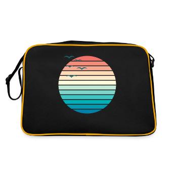Sunset II - Retro Tasche - Schwarz/Gold - Hinten