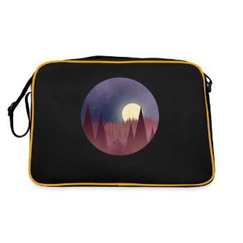 Lune au milieu d’une forêt - Sac Retro - noir/or - Dos