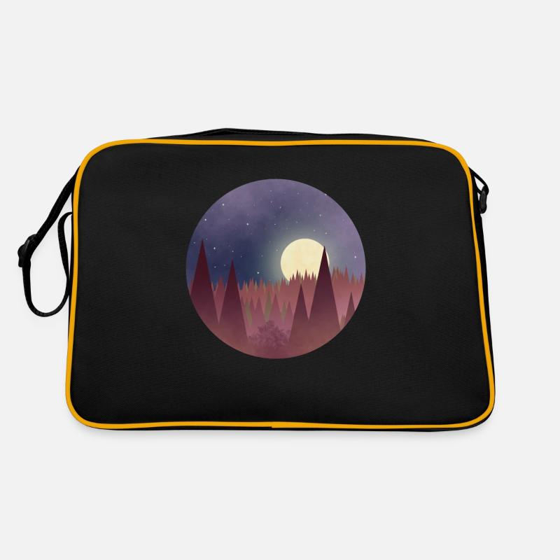 Lune au milieu d’une forêt Sac Retro
