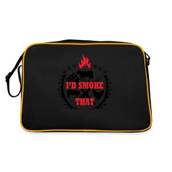 I´d Smoke That - Retro Tasche - Schwarz/Gold - Hinten