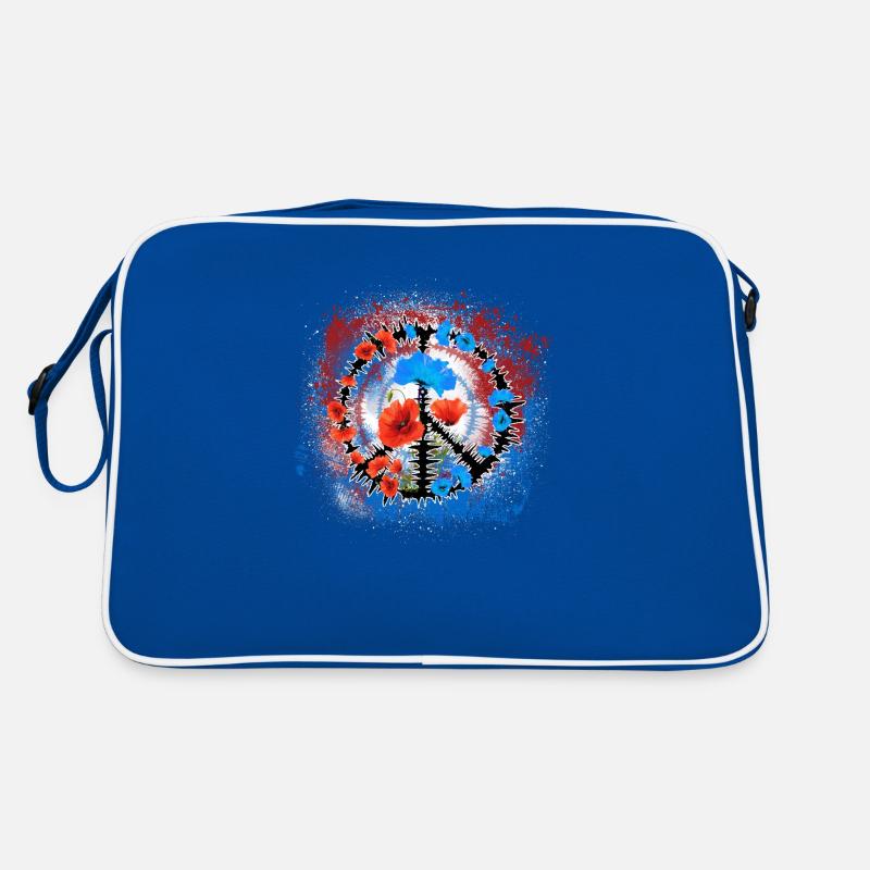 Peace / Mohnblumen Peacezeichen Retro Tasche