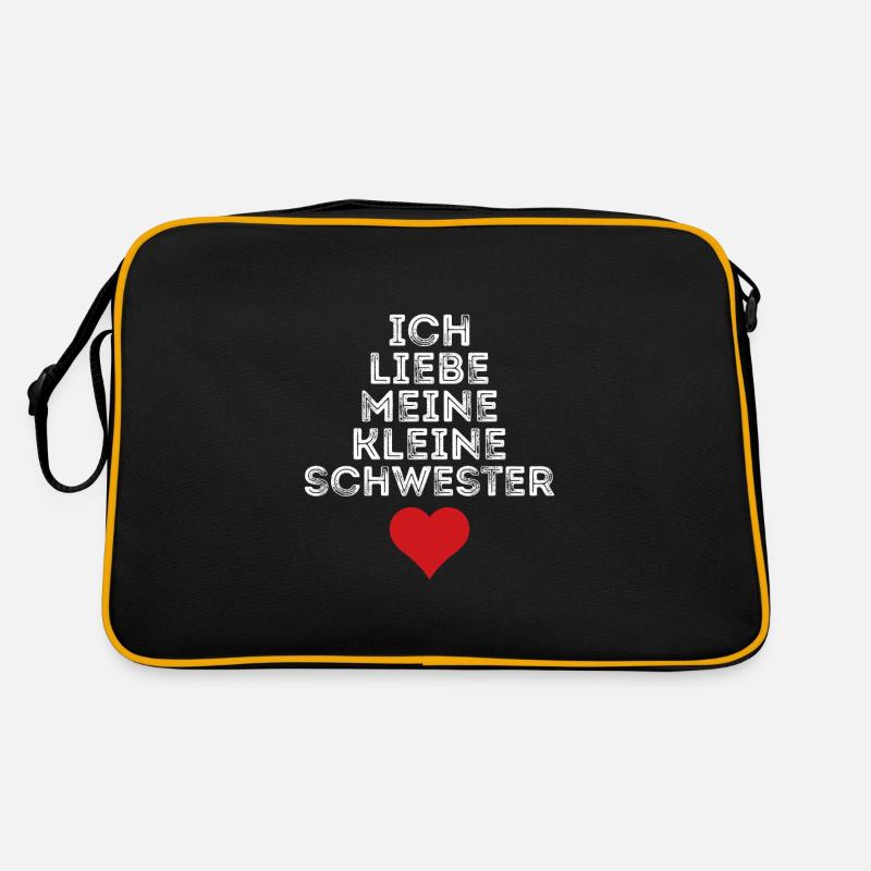 Ich liebe meine kleine Schwester Retro Tasche