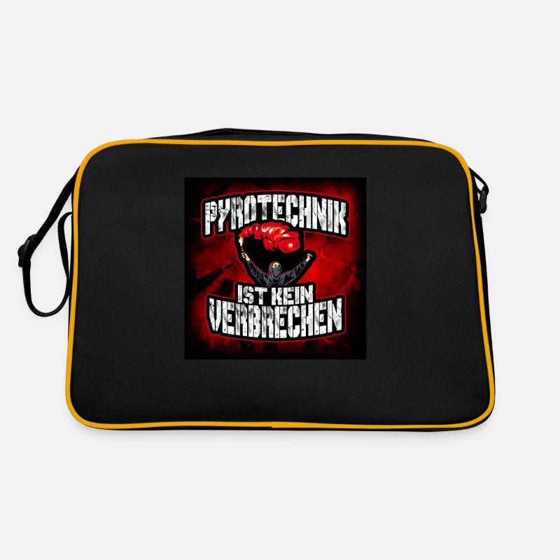 Pyrotechnik ist kein verbrechen! - Retro Tasche - Schwarz/Gold