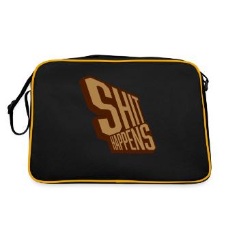 La merde arrive devise détendue - Sac Retro - noir/or - Dos