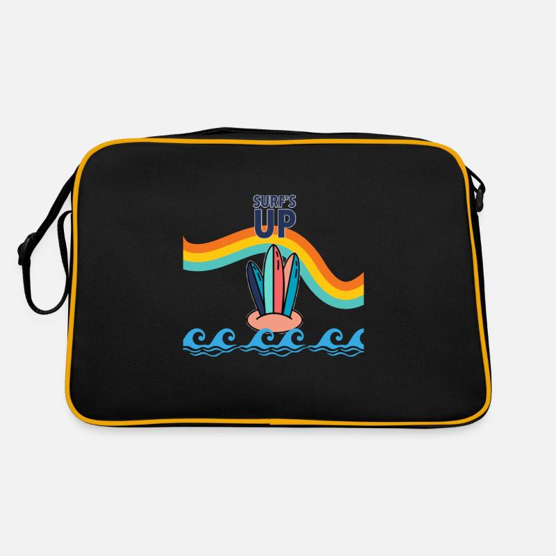 planche de surf arc en ciel - Sac Retro - noir/or