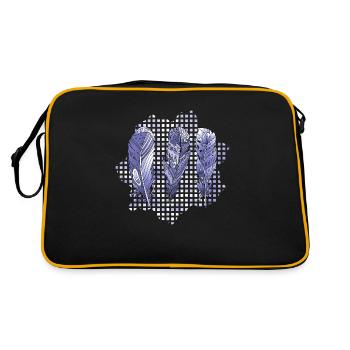 Feder - Retro Tasche - Schwarz/Gold - Hinten