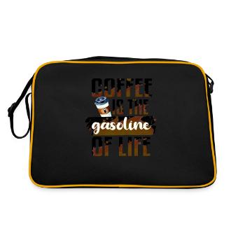 Coffee is the gasoline of Life - Retro Bag - black/gold - Back