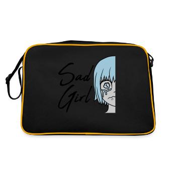 Visage de sad girl en pleurs - Sac Retro - noir/or - Dos