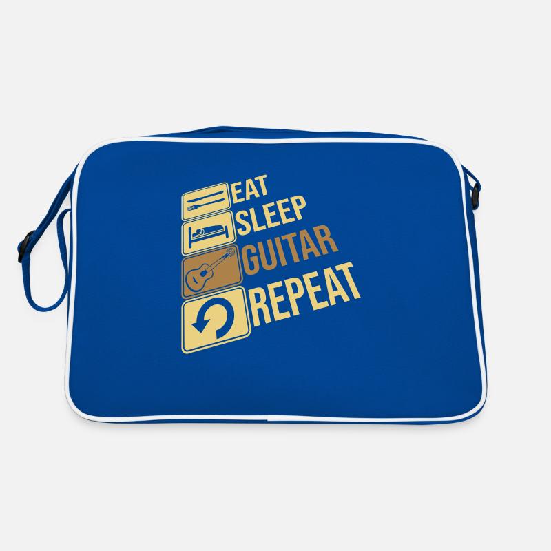 Gitarrist Eat Sleep Repeat Retro Tasche