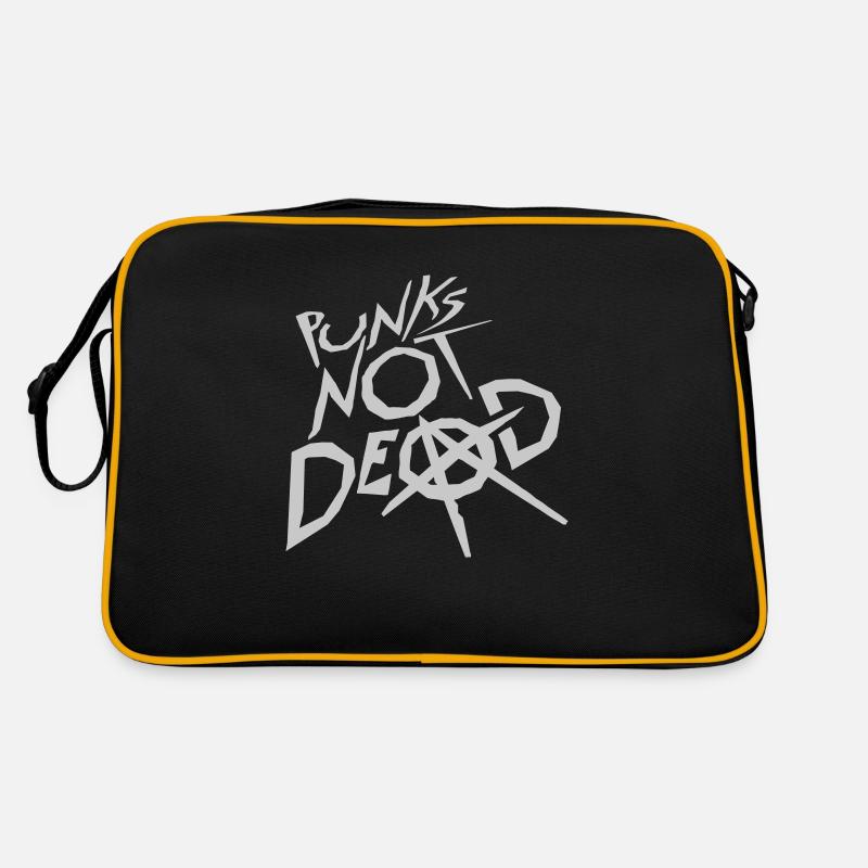 punks not dead Zitat - Retro Tasche - Schwarz/Gold