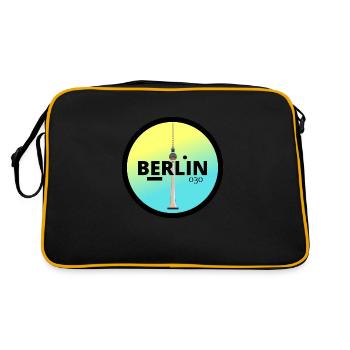 BERLIN - Retro Tasche - Schwarz/Gold - Hinten