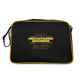 Best Mechatronics engineer in the galaxy mechanic - Retro Tasche - Schwarz/Gold - Hinten