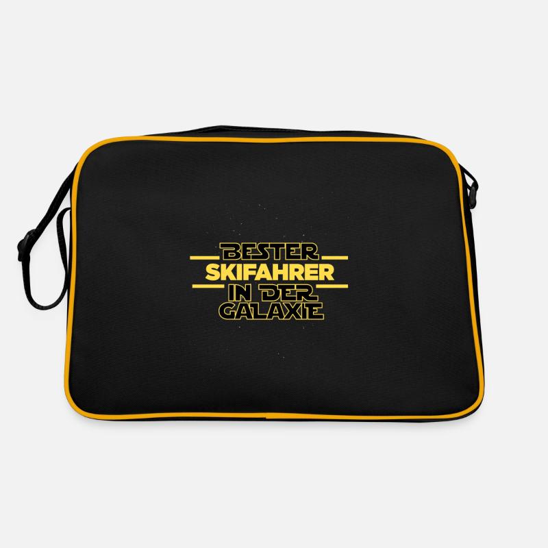 Bester Skifahrer in der Galaxie Retro Tasche
