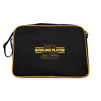 Best bowling Player in the galaxy bowler - Retro Tasche - Schwarz/Gold - Hinten