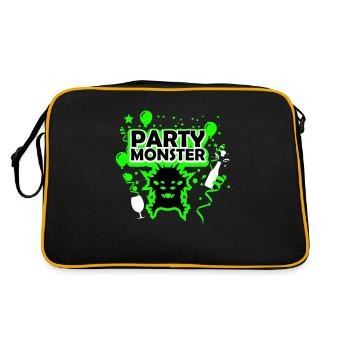 Monstre de fête vert foncé - Sac Retro - noir/or - Dos